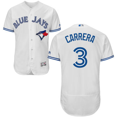 Men’s Toronto Blue Jays #3 Ezequiel Carrera White Home 2016 Flexbase Majestic Baseball Jersey