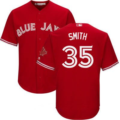 Men’s Toronto Blue Jays #35 Chris Smith Red Stitched MLB 2017 Majestic Cool Base Jersey