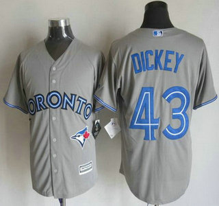 Men’s Toronto Blue Jays #43 R.A. Dickey Away Gray 2015 MLB Cool Base Jersey