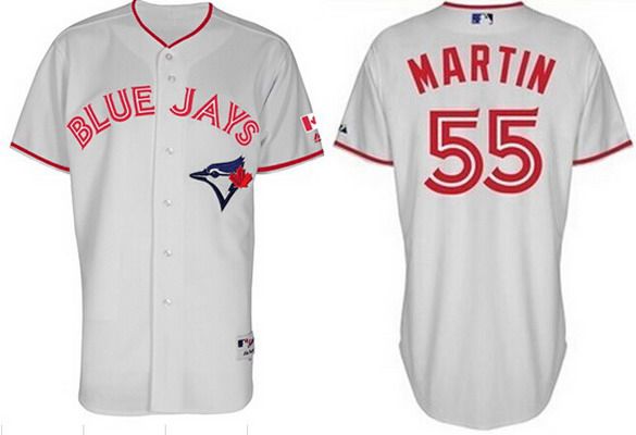 Men’s Toronto Blue Jays #55 Russell Martin 2015 Canada Day White Jersey