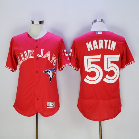 Men’s Toronto Blue Jays #55 Russell Martin Red 2016 Flexbase Majestic Baseball Jersey