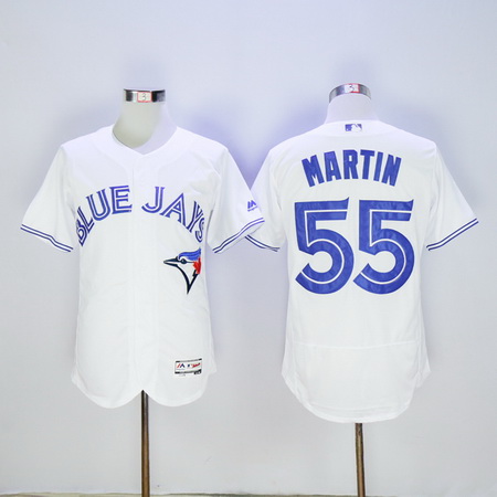 Men’s Toronto Blue Jays #55 Russell Martin White 2016 Flexbase Majestic Baseball Jersey