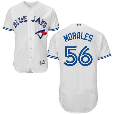 Men’s Toronto Blue Jays #56 Franklin Morales White Home 2016 Flexbase Majestic Baseball Jersey