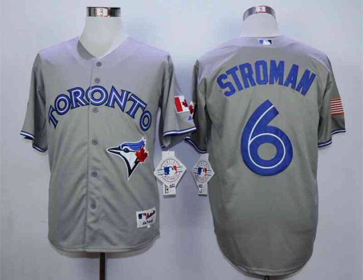 Men’s Toronto Blue Jays #6 Marcus Stroman Grey Cool Base Jersey