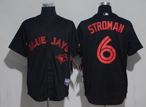 Men’s Toronto Blue Jays #6 Marcus Stroman Lights Out Black Fashion Stitched MLB Majestic Cool Base Jersey