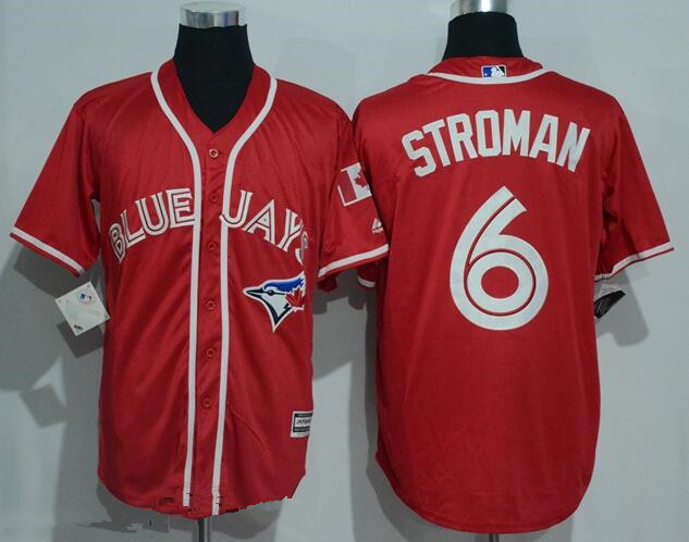 Men’s Toronto Blue Jays #6 Marcus Stroman Red Stitched MLB 2016 Canada Day Majestic Cool Base Jersey