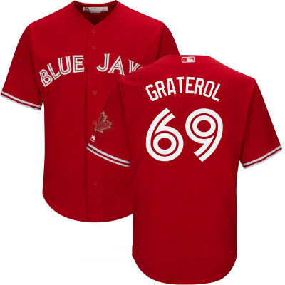 Men’s Toronto Blue Jays #69 Juan Graterol Red Stitched MLB 2017 Majestic Cool Base Jersey