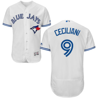 Men’s Toronto Blue Jays #9 Darrell Ceciliani White Home 2016 Flexbase Majestic Baseball Jersey