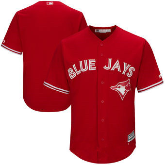 Men’s Toronto Blue Jays Blank Red Stitched MLB 2017 Majestic Cool Base Jersey