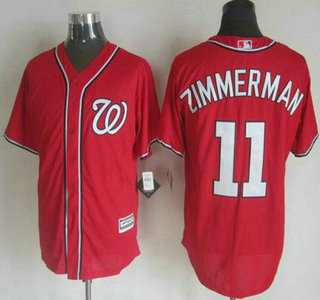 Men’s Washington Nationals #11 Ryan Zimmerman Alternate Red 2015 MLB Cool Base Jersey