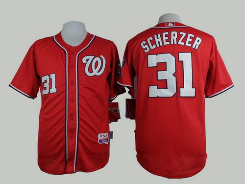 Men’s Washington Nationals #31 Max Scherzer Red Jersey