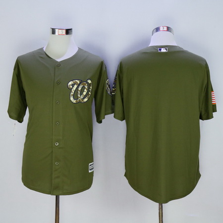 Men’s Washington Nationals Blank Green Salute to Service Cool Base Baseball Jersey