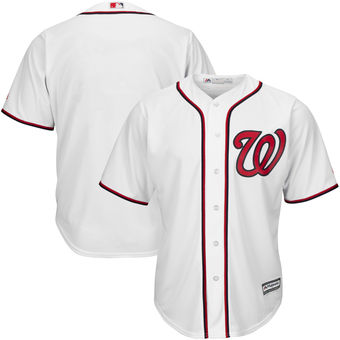 Men’s Washington Nationals Blank Majestic White Home Big & Tall Cool Base Team Jersey