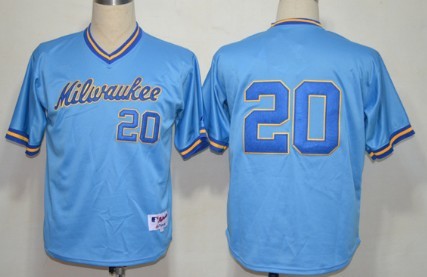 Milwaukee Brewers #20 Jonathan Lucroy Light Blue Pullover Jersey