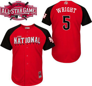 National League New York Mets #5 David Wright Red 2015 All-Star Game Player Jersey