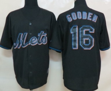 New York Mets #16 Dwight Gooden Black Fashion Jersey