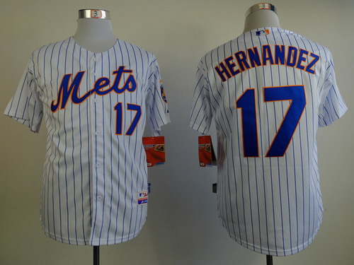 New York Mets #17 Keith Hernandez White Pinstripe Cool Base Jersey