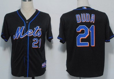 New York Mets #21 Lucas Duda Black Jersey