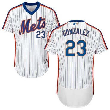 New York Mets #23 Adrian Gonzalez White(Blue Strip) Flexbase Authentic Collection Alternate Stitched MLB Jersey