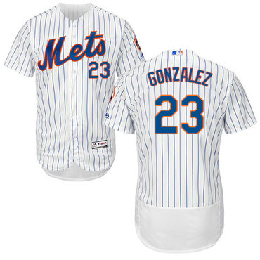 New York Mets #23 Adrian Gonzalez White(Blue Strip) Flexbase Authentic Collection Stitched MLB Jersey