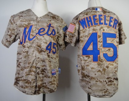 New York Mets #45 Zack Wheeler 2014 Camo Kids Jersey