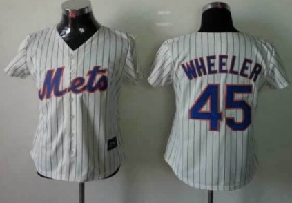New York Mets #45 Zack Wheeler Cream Womens Jersey