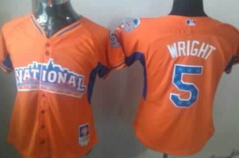 New York Mets #5 David Wright 2013 All-Star Orange Womens Jersey