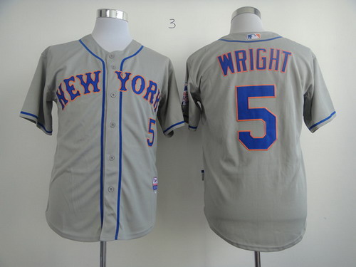 New York Mets #5 David Wright Gray Jersey
