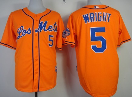 New York Mets #5 David Wright Los Orange Jersey
