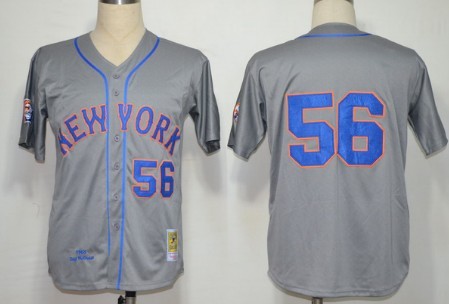 New York Mets #56 Tug McGraw 1965 Gray Wool Throwback Jersey