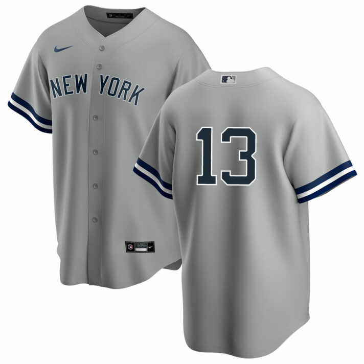 New York Yankees #13 Joey Gallo Men’s Nike Gray Road MLB Jersey – No Name