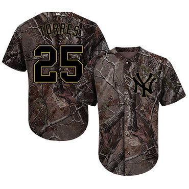 New York Yankees #25 Gleyber Torres Camo Realtree Collection Cool Base Stitched MLB Jersey