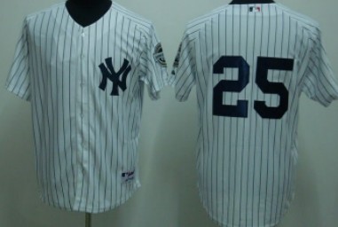 New York Yankees #25 Mark Teixeira White Jersey