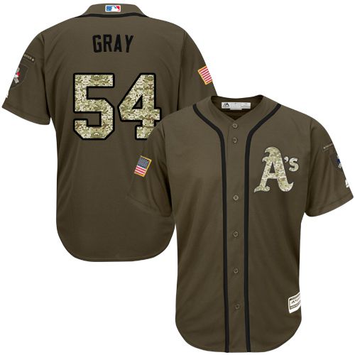 Oakland Athletics #54 Sonny Gray Green Salute to Service Stitched MLB Jersey