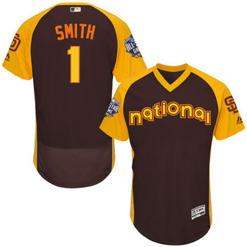 Ozzie Smith Brown 2016 All-Star Jersey – Men’s National League San Diego Padres #1 Flex Base Majestic MLB Collection Jersey