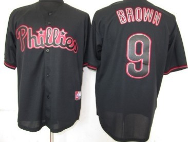 Philadelphia Phillies #9 Domonic Brown Black Fashion Jersey