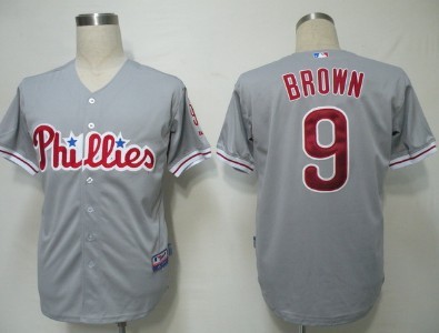 Philadelphia Phillies #9 Domonic Brown Gray Jersey