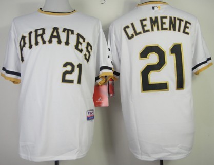 Pittsburgh Pirates #21 Roberto Clemente White Pullover Cool Base Jersey