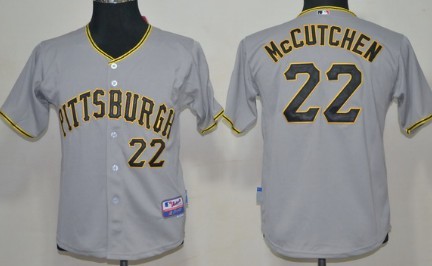 Pittsburgh Pirates #22 Andrew McCutchen Gray Kids Jersey