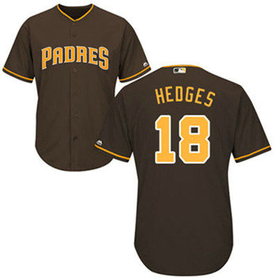 San Diego Padres 18 Austin Hedges Brown New Cool Base Stitched Baseball Jersey