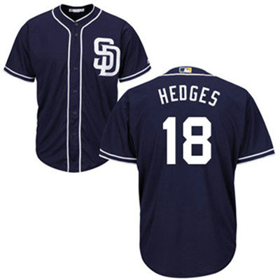 San Diego Padres 18 Austin Hedges Navy Blue New Cool Base Stitched Baseball Jersey