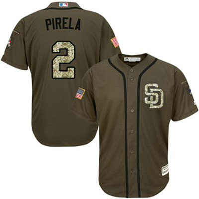 San Diego Padres 2 Jose Pirela Green Salute to Service Stitched Baseball Jersey