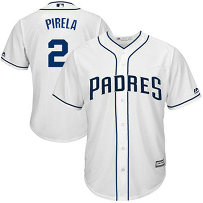 San Diego Padres 2 Jose Pirela White New Cool Base Stitched Baseball Jersey