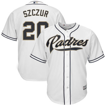 San Diego Padres 20 Matt Szczur Majestic Home White Cool Base Replica Player Jersey