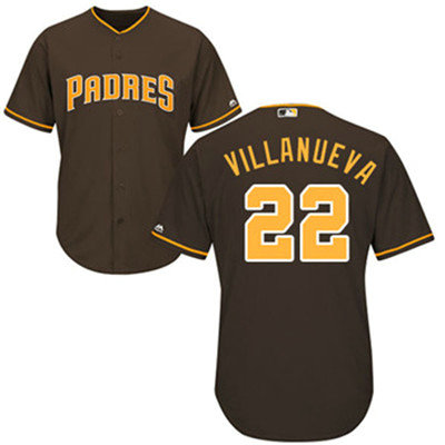 San Diego Padres 22 Christian Villanueva Brown New Cool Base Stitched Baseball Jersey