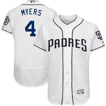 San Diego Padres 4 Wil Myers Majestic White 2017 Flex Base Authentic Player Jersey