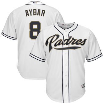 San Diego Padres 8 Erick Aybar Majestic Home White Cool Base Replica Player Jersey