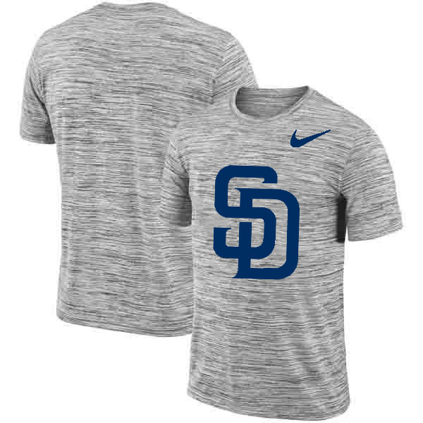 San Diego Padres Nike Heathered Black Sideline Legend Velocity Travel Performance T-Shirt