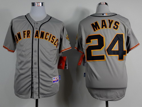 San Francisco Giants #24 Willie Mays Gray Cool Base Jersey