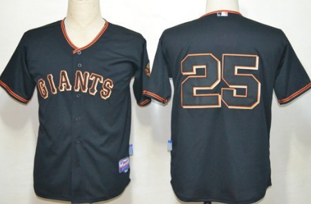 San Francisco Giants #25 Barry Bonds Black Cool Base Jersey